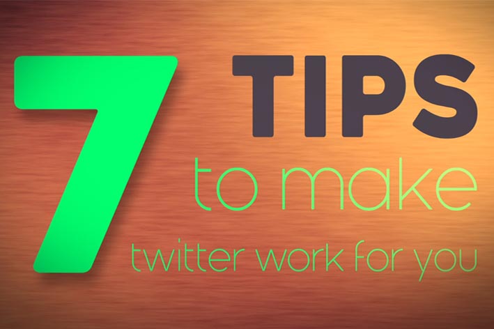 Title frame from animation saying 7 tips to make twitter work for you.